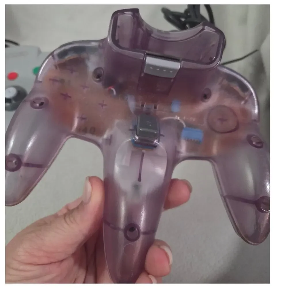 Vtg Set 2 Nintendo 64 OEM Controllers Clear Gray Corded